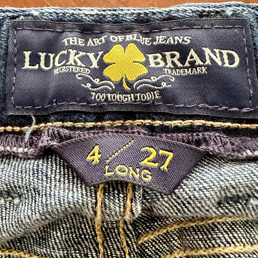 Lucky Brand Sweet Jean Boot Size 4/27L. Some noticeable wear on cuffs.